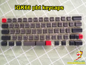 Custom 60% 66 keys pbt keycaps, dye-subbed GSA prfile - gray/black for iGK66(GK66) mechanical keyboard
