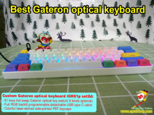 Mini optical switch keyboard,custom best 60 percent Gateron optical key switch mechanical keyboard