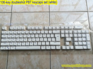 106-key doubleshot PBT keycaps set (white)