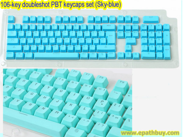 106-key doubleshot PBT keycaps set(Sky-blue)