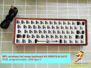 60% hot swap mechanical keyboard kit: 61 keys wireless/wired dual mode, wood shell, RGB, programmable, diy keyboard custom kit