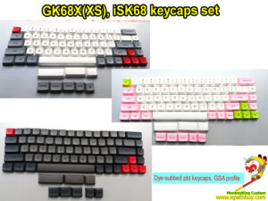 Custom GK68XS keycaps set, fit for GK68X(XS),iGK68X(XS-bt), iSK68, iSK68S-bt mechanical keyboards, dye-subbed PBT GSA profile