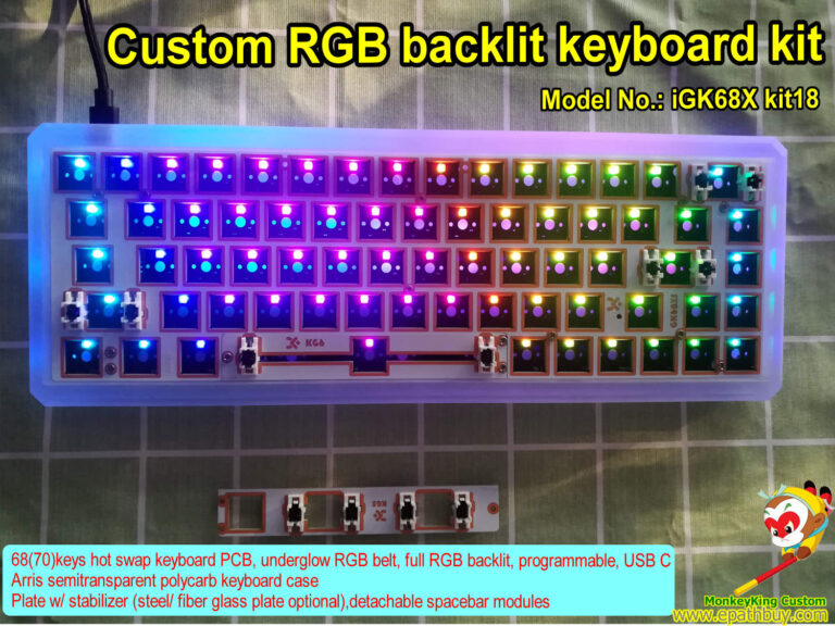 Custom RGB backlit keyboard kit, best 60 rgb mechanical keyboard kit