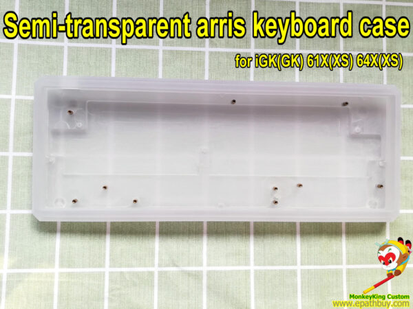 Buy custom semi-transparent new arris keyboard case for GK61XS GK64XS, build your own best RGB backlit mechanical keyboard
