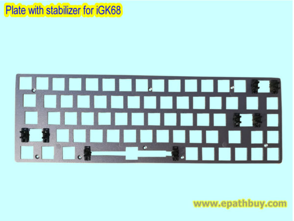 Custom mechanical keyboard plate with stabilizer for iGK68