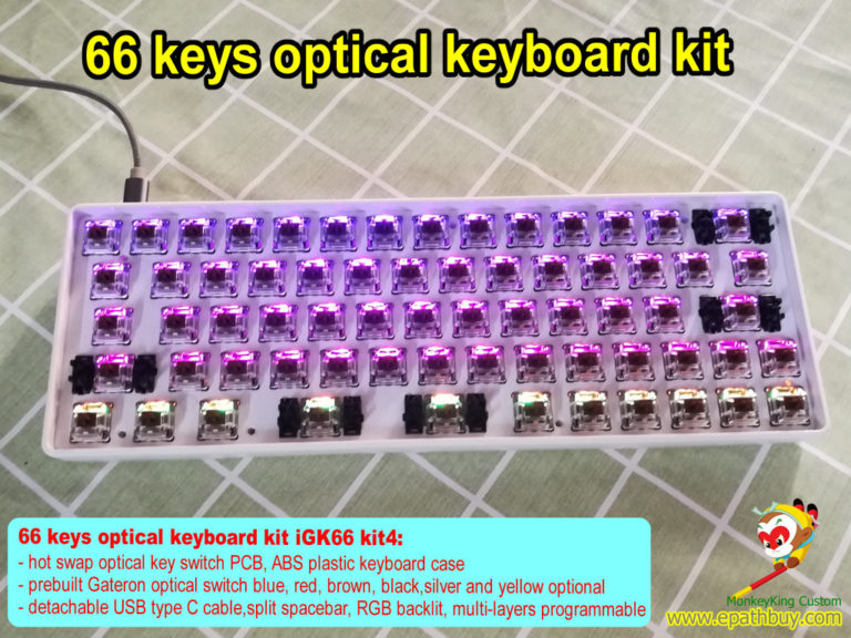Custom rgb gaming mechanical keyboard kit, 60 optical axis gaming