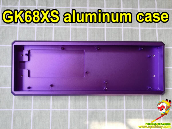 Custom 60% aluminum keyboard case (purple) for GK68XS mechanical keyboard, SK68 optical switch keyboard