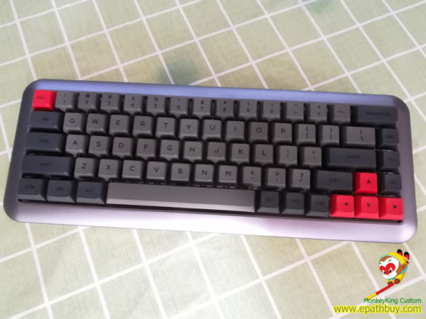 Custom iGK68 (GK68) mechanical keyboard built w/ black/gray/red GSA profile pbt dye-subbed keycaps