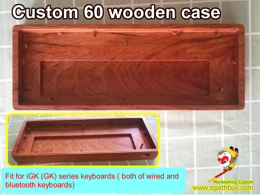 Custom wooden mechanical keyboard case for iGK61, iGK61P, iGK62 and
