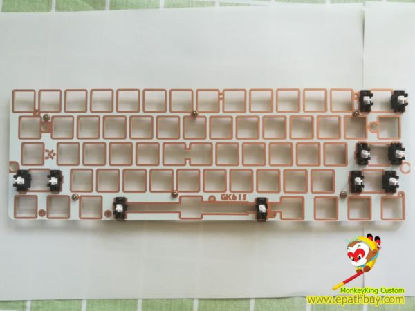 iGK61(GK61) mechanical keyboard fiber glass plate w/ stabilizer（Gateron Taiji satellite axis)