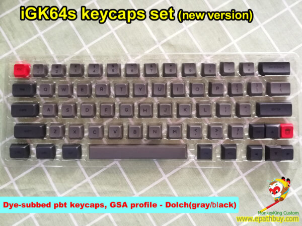 GK64xs GK64x PBT keycaps set black-gray