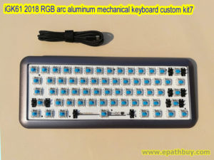 2018 arc aluminum mechanical keyboard custom kit for iGK61, hotswap pcb, plugged swtiches (cherry mx, gateron, kailh box optional)