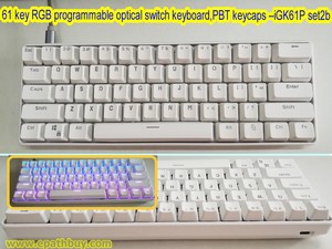 61 key compact mechanical gaming keyboard, optical switch,full RGB, programmable, doubleshot ptb keycaps – PioneerMonkey iGK61P set2b