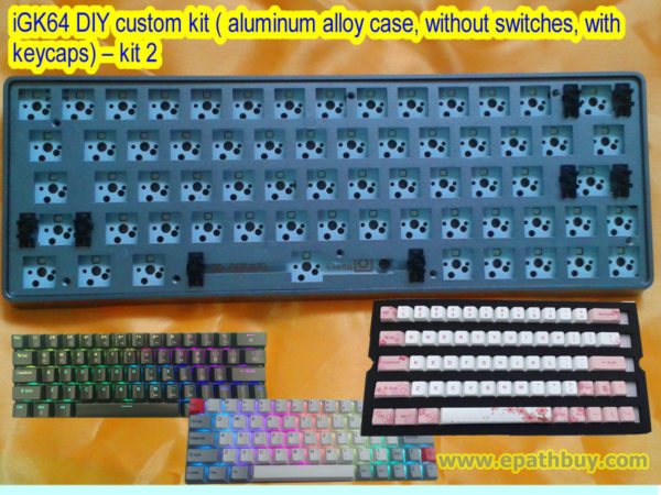 iGK64 DIY custom kit ( aluminum alloy case, without switches, with keycaps) – kit 2