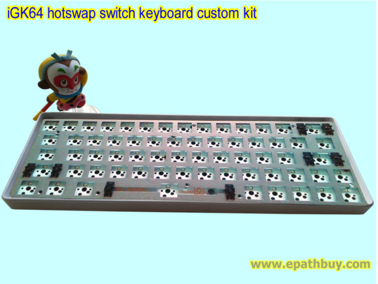Custom 60 RGB backlit mechanical keyboard kit wooden shell + 64key